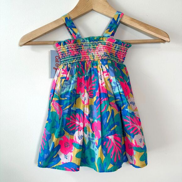 Cat & Jack Girls Summer Dress 2 Piece Set Size 12 Months - Picture 2 of 6
